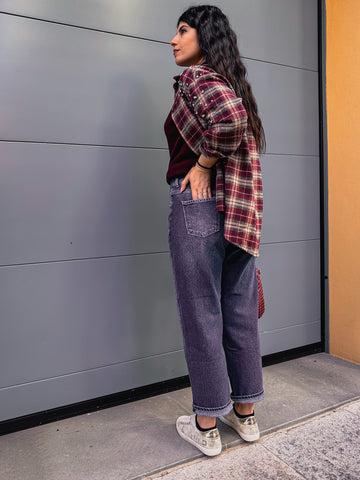 Pont jeans donna blu medio cropped
